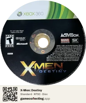 X-Men: Destiny Xbox 360, NTSC disc