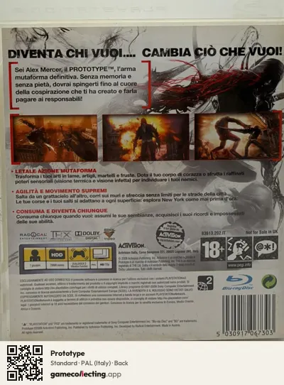 Prototype PlayStation 3, Italy box back