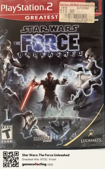Star Wars: The Force Unleashed PlayStation 2, NTSC box front