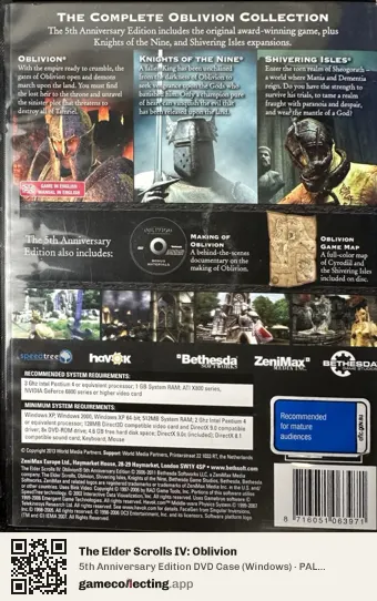 The Elder Scrolls IV: Oblivion Computer, Australia box back