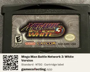 Mega Man Battle Network 3: White Version Game Boy Advance, NTSC cartridge label