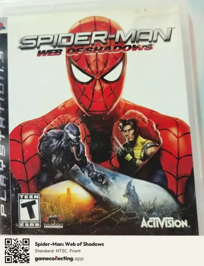 Spider-Man: Web of Shadows PlayStation 3, NTSC box front
