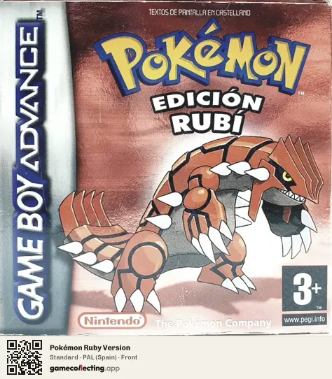 Pokémon Ruby Version Game Boy Advance, Spain box front