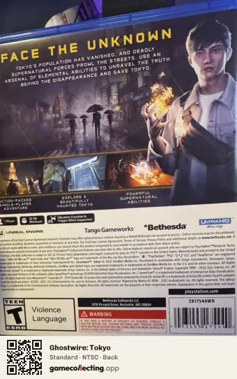 Ghostwire: Tokyo PlayStation 5, NTSC box back