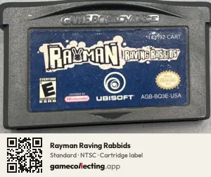 Rayman Raving Rabbids Game Boy Advance, NTSC cartridge label