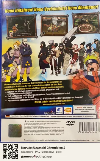 Naruto: Uzumaki Chronicles 2 PlayStation 2, Germany box back
