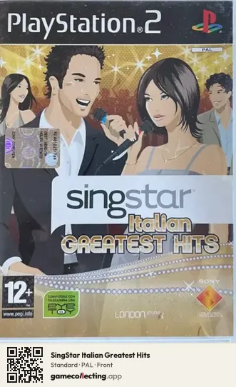 SingStar Italian Greatest Hits PlayStation 2, PAL box front