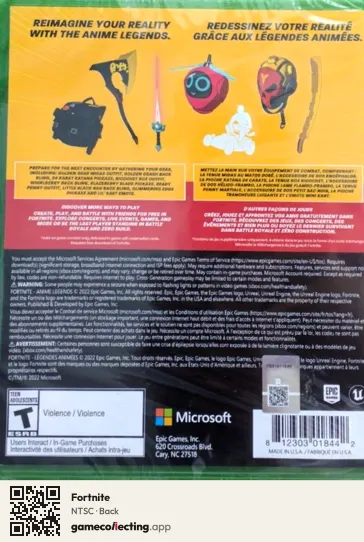 Fortnite Xbox Series X, NTSC box back