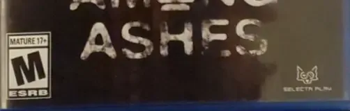 Among Ashes, the ESRB box on its front