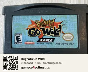 Rugrats Go Wild Game Boy Advance, NTSC cartridge label