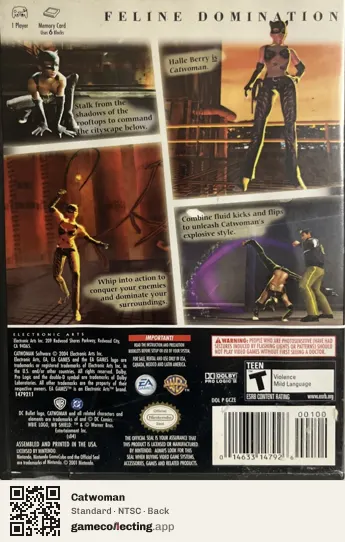 Catwoman Nintendo GameCube, NTSC box back