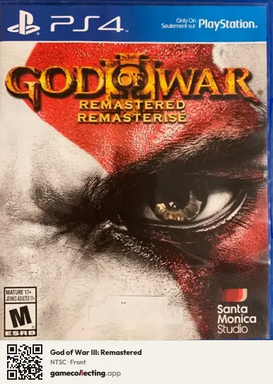 God of War III: Remastered PlayStation 4, NTSC box front