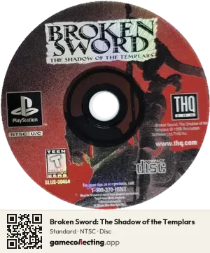 Broken Sword: The Shadow of the Templars PlayStation, NTSC disc
