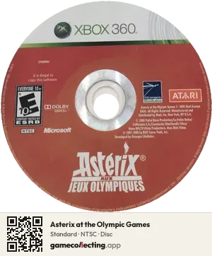 Asterix at the Olympic Games Xbox 360, NTSC disc