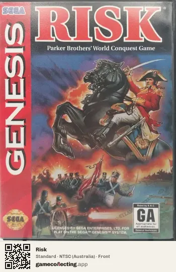 Risk Sega Mega Drive / Genesis, Australia box front