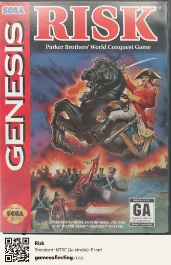 Risk Sega Mega Drive / Genesis, Australia box front