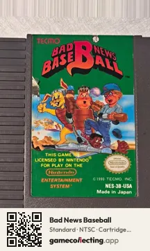 Bad News Baseball Nintendo Entertainment System, NTSC cartridge label