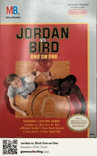 Jordan vs. Bird: One on One Nintendo Entertainment System, NTSC box front