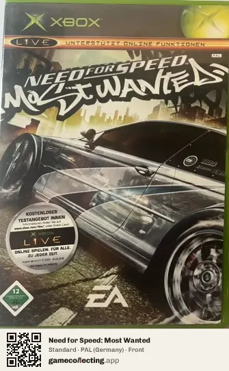 Need for Speed: Most Wanted Xbox, Germany box front