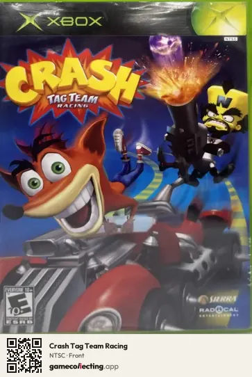 Crash Tag Team Racing Xbox, NTSC box front
