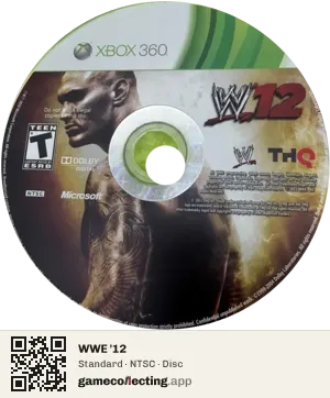 WWE '12 Xbox 360, NTSC disc