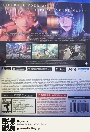 Reynatis PlayStation 5, NTSC box back