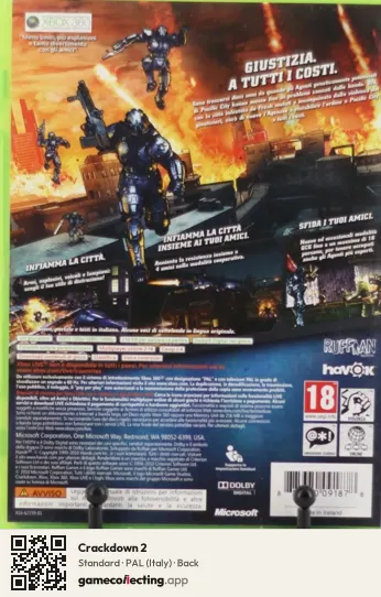 Crackdown 2 Xbox 360, Italy box back