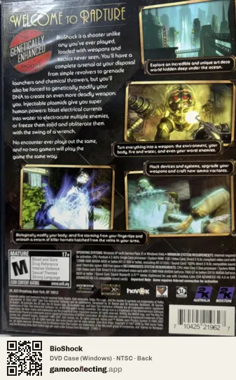 BioShock Computer, NTSC box back