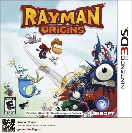 Rayman Origins Nintendo 3DS, North America box front