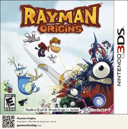Rayman Origins Nintendo 3DS, North America box front
