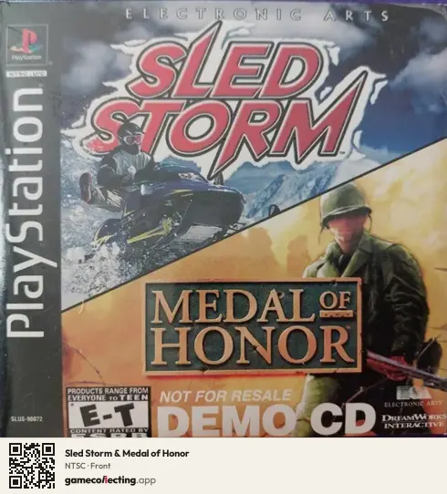 Sled Storm & Medal of Honor PlayStation, NTSC box front