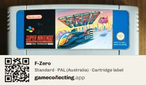 F-Zero Super Nintendo Entertainment System, PAL cartridge label