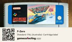 F-Zero Super Nintendo Entertainment System, PAL cartridge label