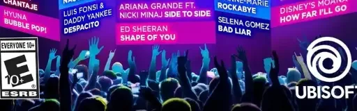 Just Dance 2018, the ESRB box on its front