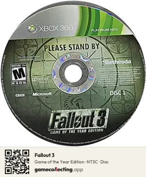 Fallout 3 Xbox 360, NTSC disc