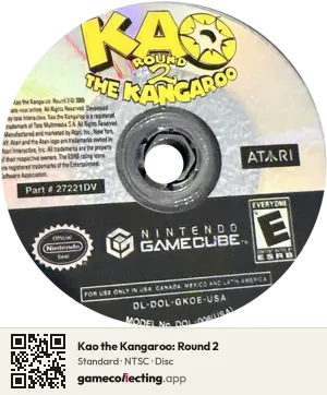 Kao the Kangaroo: Round 2 Nintendo GameCube, NTSC disc