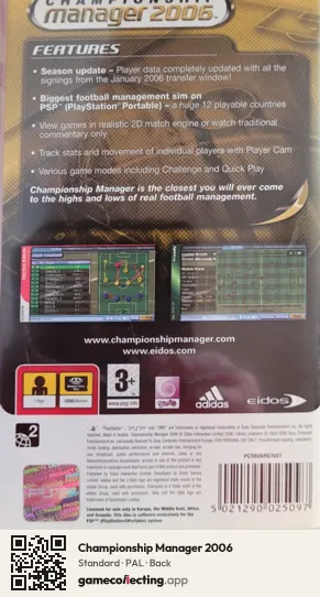 Championship Manager 2006 PlayStation Portable, PAL box back