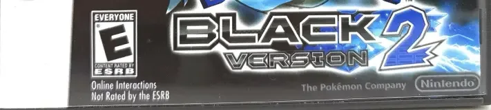 Pokémon Black Version 2, the ESRB box on its front