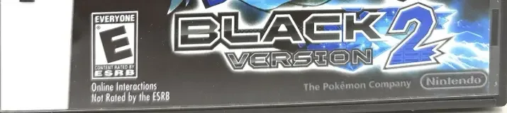 Pokémon Black Version 2, the ESRB box on its front