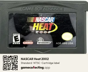 NASCAR Heat 2002 Game Boy Advance, NTSC cartridge label