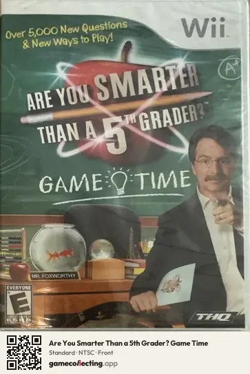 Are You Smarter Than a 5th Grader? Game Time Nintendo Wii, NTSC box front