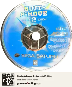 Bust-A-Move 2: Arcade Edition Sega Saturn, NTSC disc
