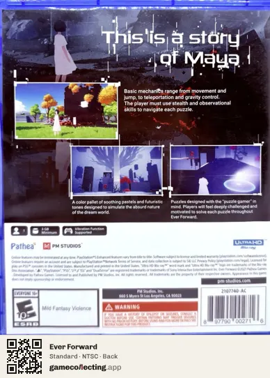 Ever Forward PlayStation 5, NTSC box back