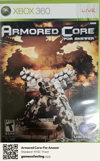 Armored Core: For Answer Xbox 360, NTSC box front