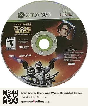 Star Wars: The Clone Wars: Republic Heroes Xbox 360, NTSC disc