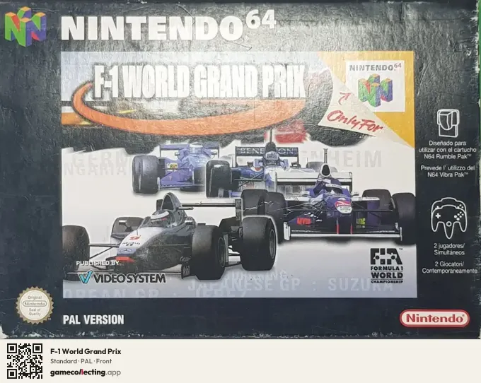 F-1 World Grand Prix Nintendo 64, PAL box front