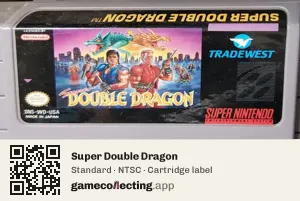 Super Double Dragon Super Nintendo Entertainment System, NTSC cartridge label