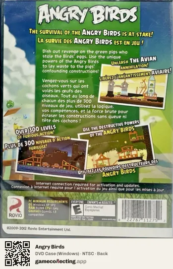 Angry Birds Computer, NTSC box back