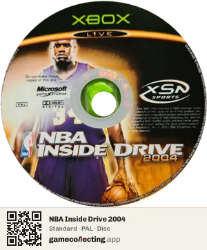 NBA Inside Drive 2004 Xbox, PAL disc