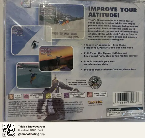 Trick'n Snowboarder PlayStation, NTSC box back